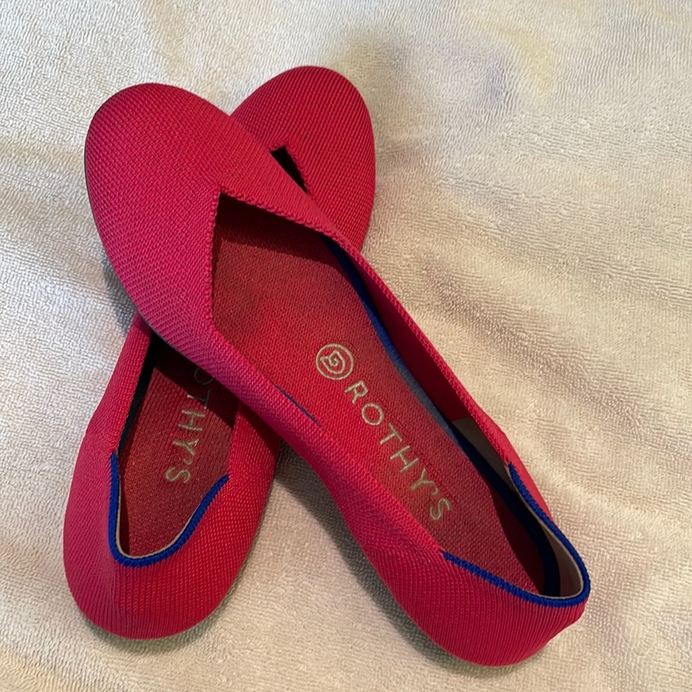 Rothy’s washable flats size 8 hot pink